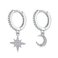 [Solara Jewelry]Star and Moon Asymmetric Earrings