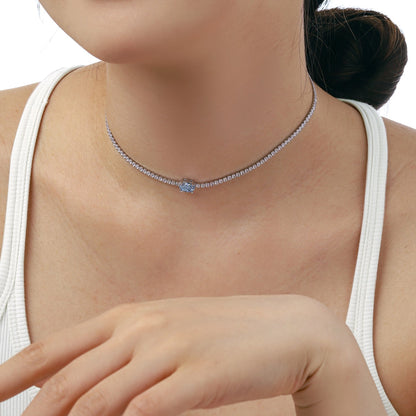 [Solara Jewelry]1.0 Carat Shining Oval Cut Necklace