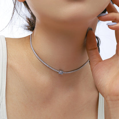 [Solara Jewelry]1.0 Carat Shining Oval Cut Necklace