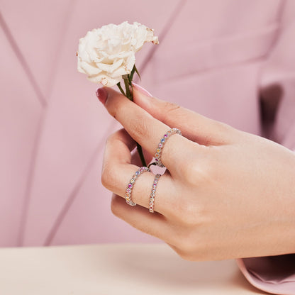 [Solara Jewelry]Unique Scintillating Round Cut Daily Ring