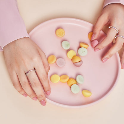 [Solara Jewelry]Unique Scintillating Round Cut Daily Ring