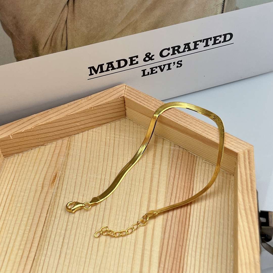 [Solara Jewelry]Flat Snake Bone Chain Blade Necklace