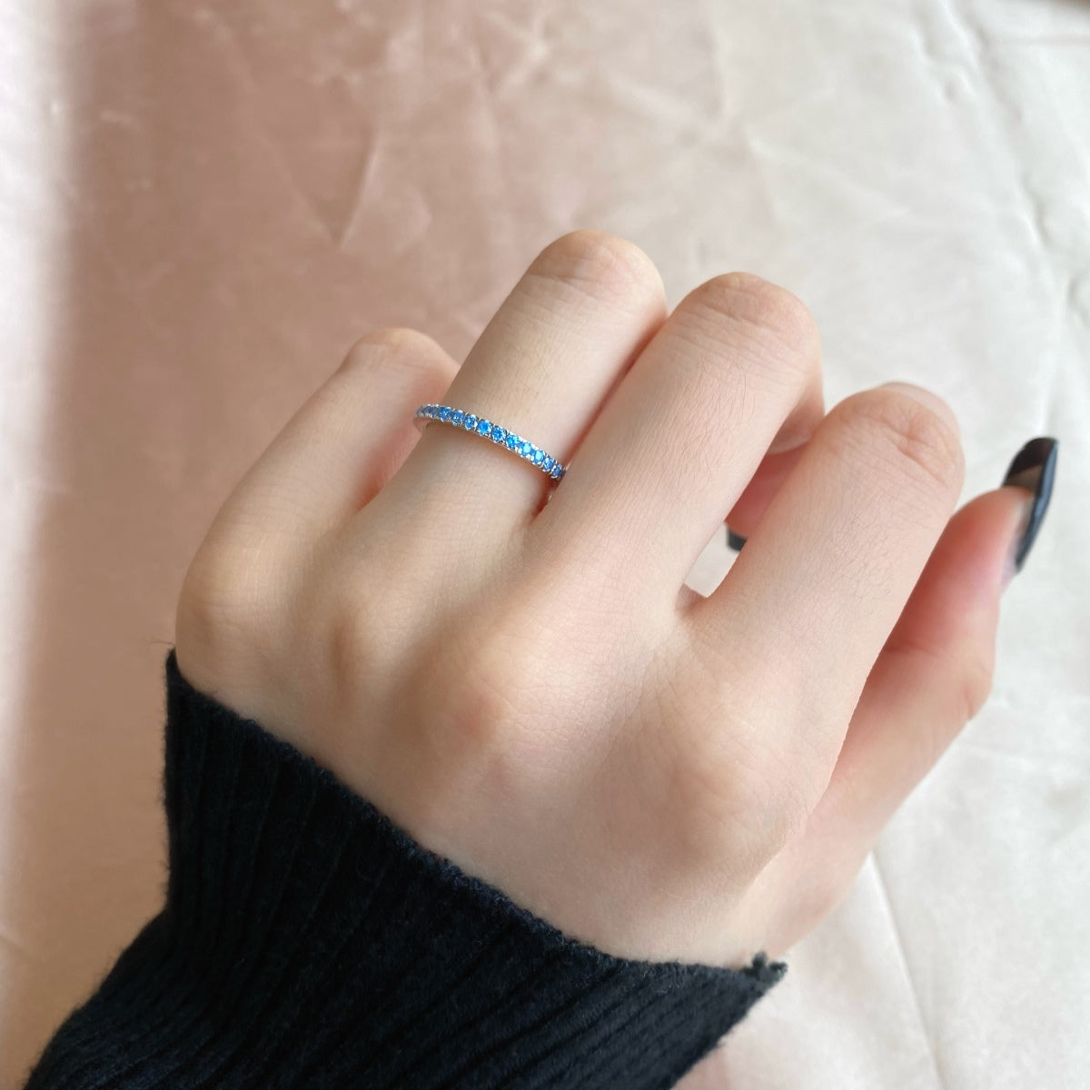 [Solara Jewelry]Delicate Sparkling Round Cut Daily Ring