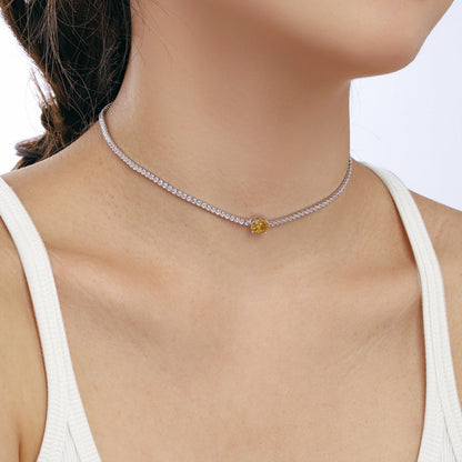 [Solara Jewelry]1.0 Carat Shining Oval Cut Necklace