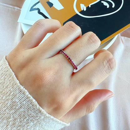 [Solara Jewelry]Delicate Sparkling Round Cut Daily Ring