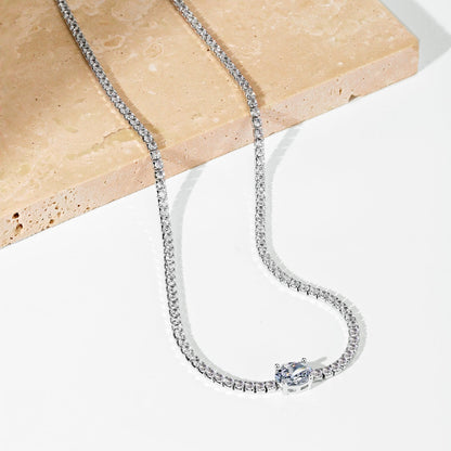[Solara Jewelry]1.0 Carat Shining Oval Cut Necklace