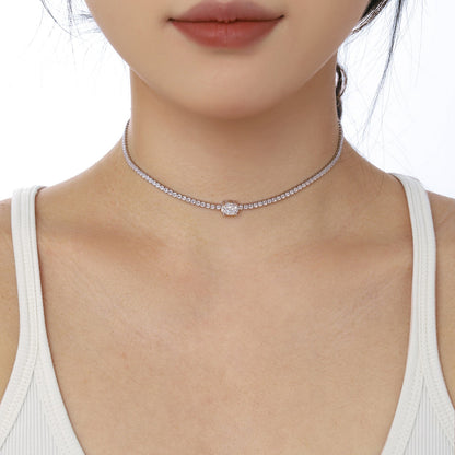[Solara Jewelry]1.0 Carat Shining Oval Cut Necklace