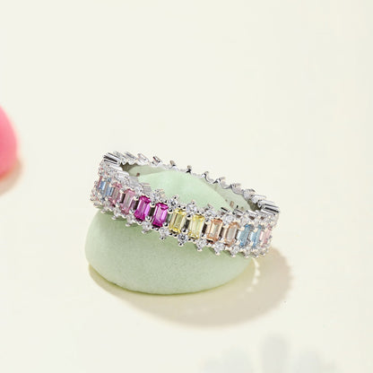 [Solara Jewelry]Splashy Ornate Emerald Cut Cocktail Ring