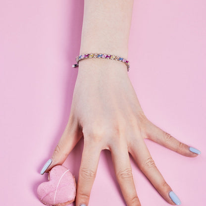 [Solara Jewelry]Ornate Sparkling Multi Cut Party Bracelet