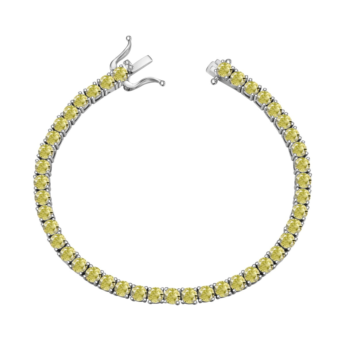 [Solara Jewelry]Ornate Dazzling Round Cut Tennis Bracelet