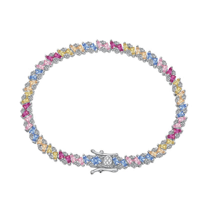 [Solara Jewelry]Ornate Sparkling Multi Cut Party Bracelet