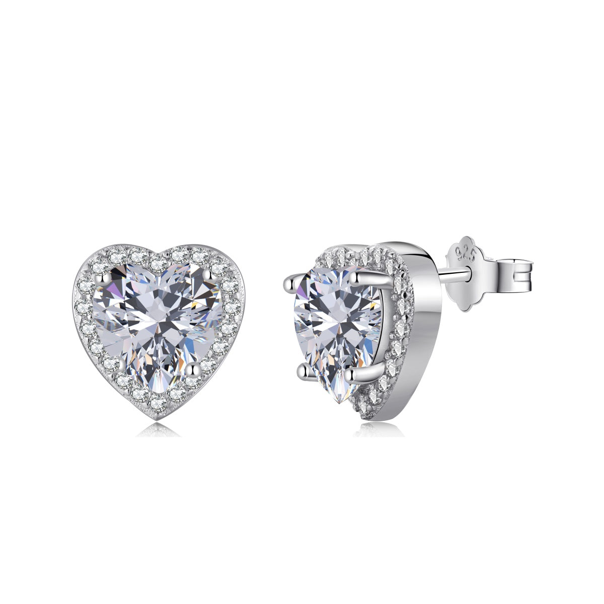 [Solara Jewelry]Sparkling Heart Shape Lover Earrings