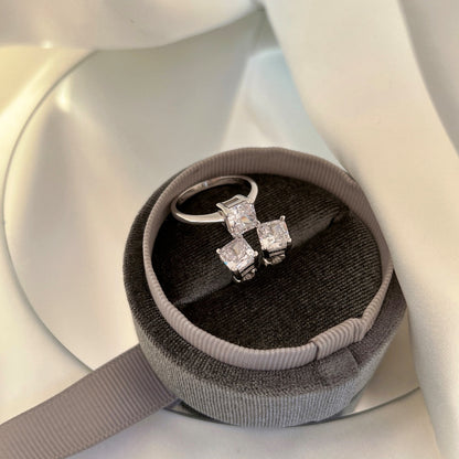 [Solara Jewelry]1.0 Carat Radiant Princess Cut Wedding Earrings