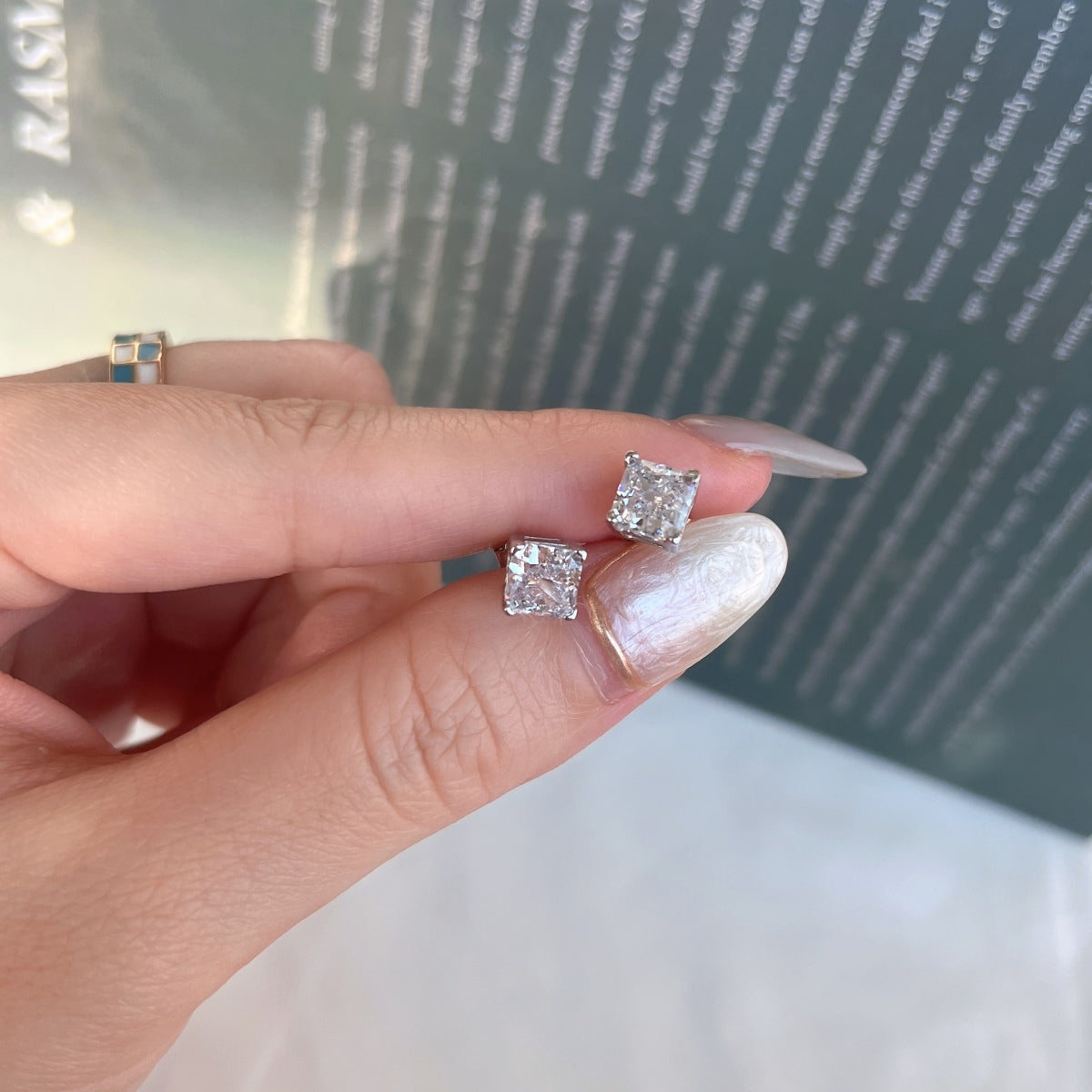 [Solara Jewelry]1.0 Carat Radiant Princess Cut Wedding Earrings