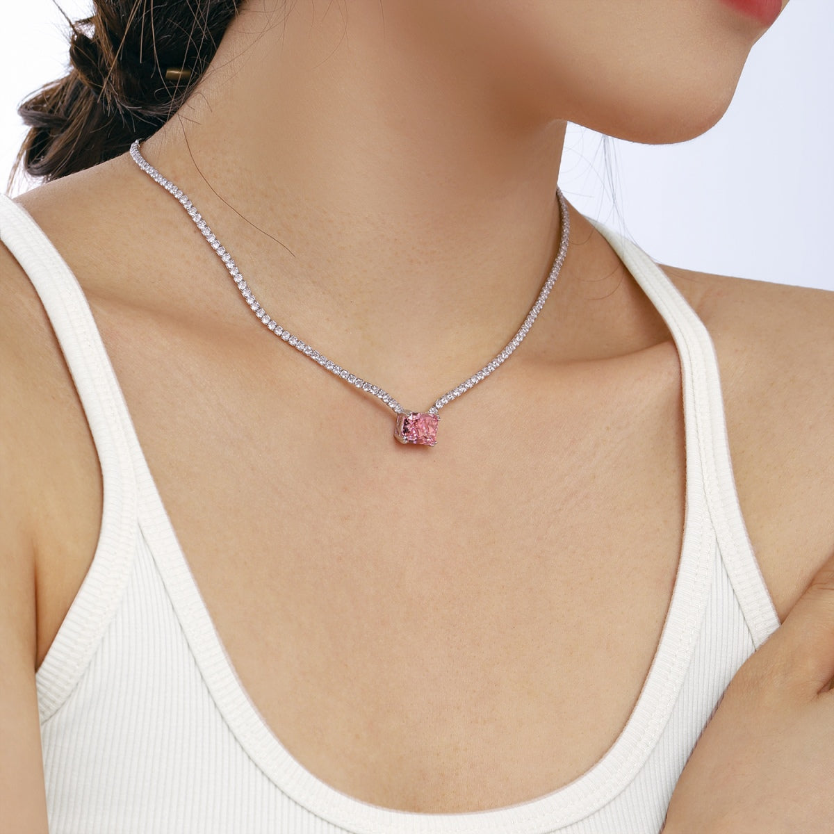 [Solara Jewelry]4.0 Carat Elegant Radiant Cut Necklace