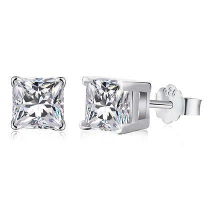[Solara Jewelry]1.0 Carat Radiant Princess Cut Wedding Earrings