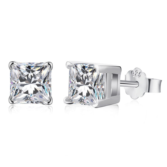 [Solara Jewelry]1.0 Carat Radiant Princess Cut Wedding Earrings