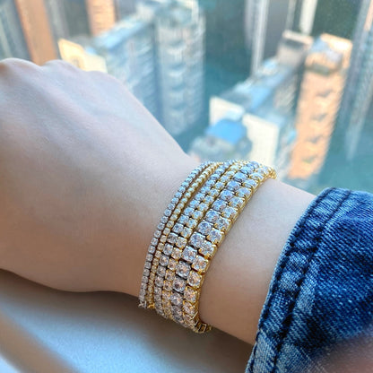 [Solara Jewelry]Radiant Shinning Princess Cut Tennis Bracelet