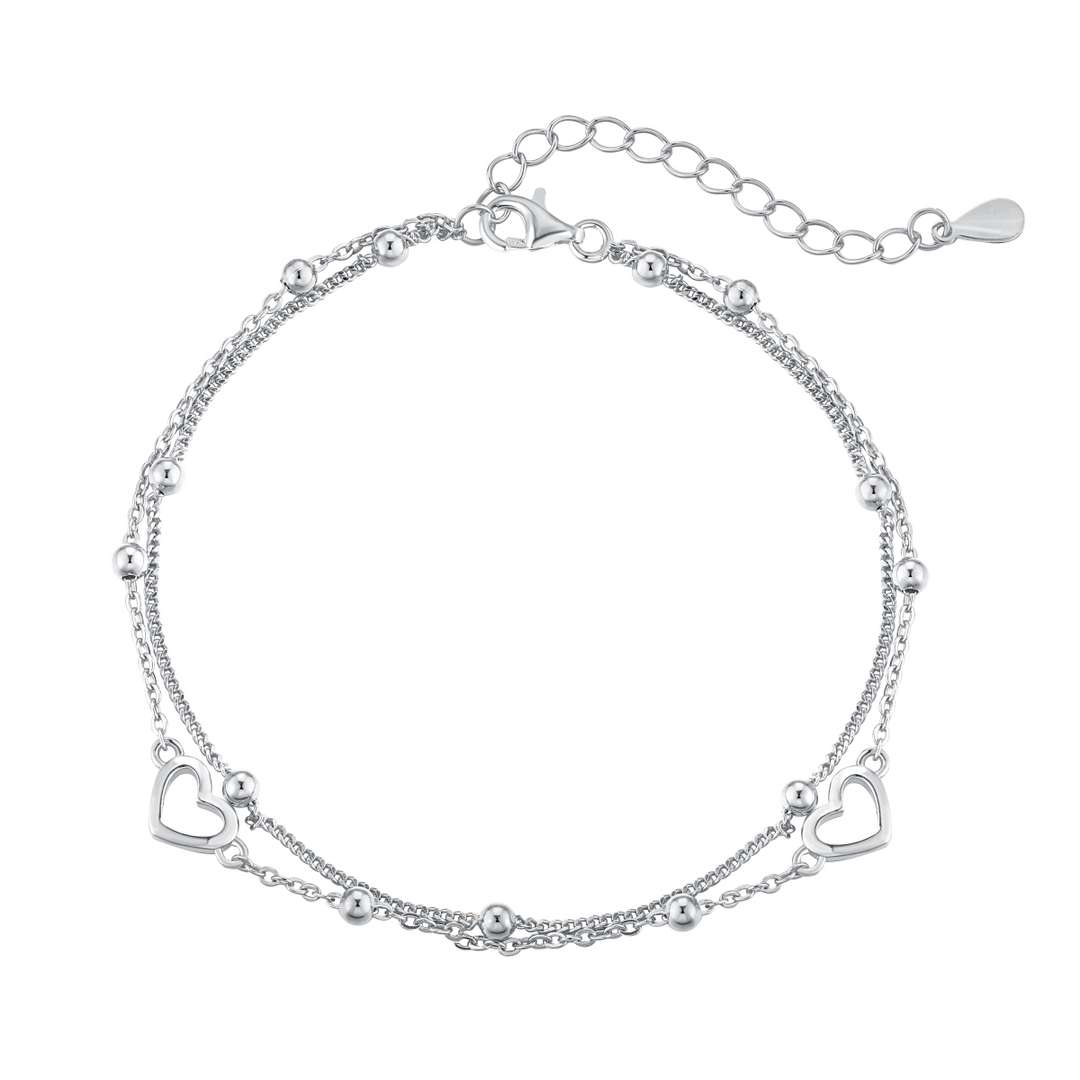 [Solara Jewelry]Dainty Double Layer Love Heart Bracelet