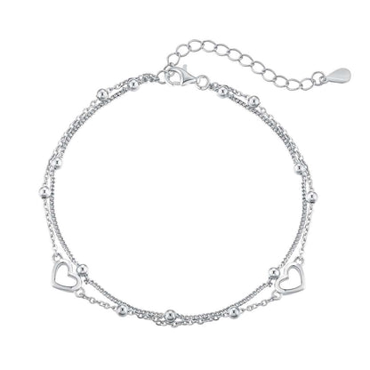 [Solara Jewelry]Dainty Double Layer Love Heart Bracelet