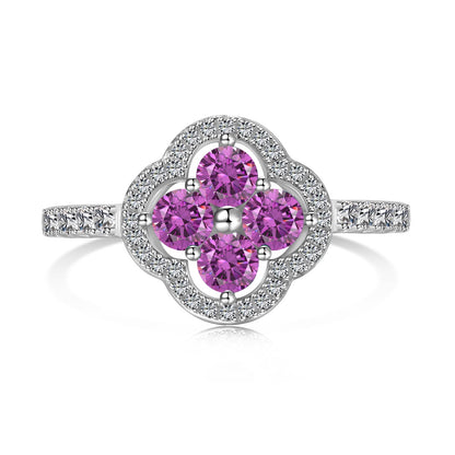 [Solara Jewelry]Four Leaf Clover Flower Design Ring