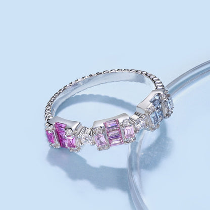 [Solara Jewelry]Unique Colorful Emerald Cut Party Ring