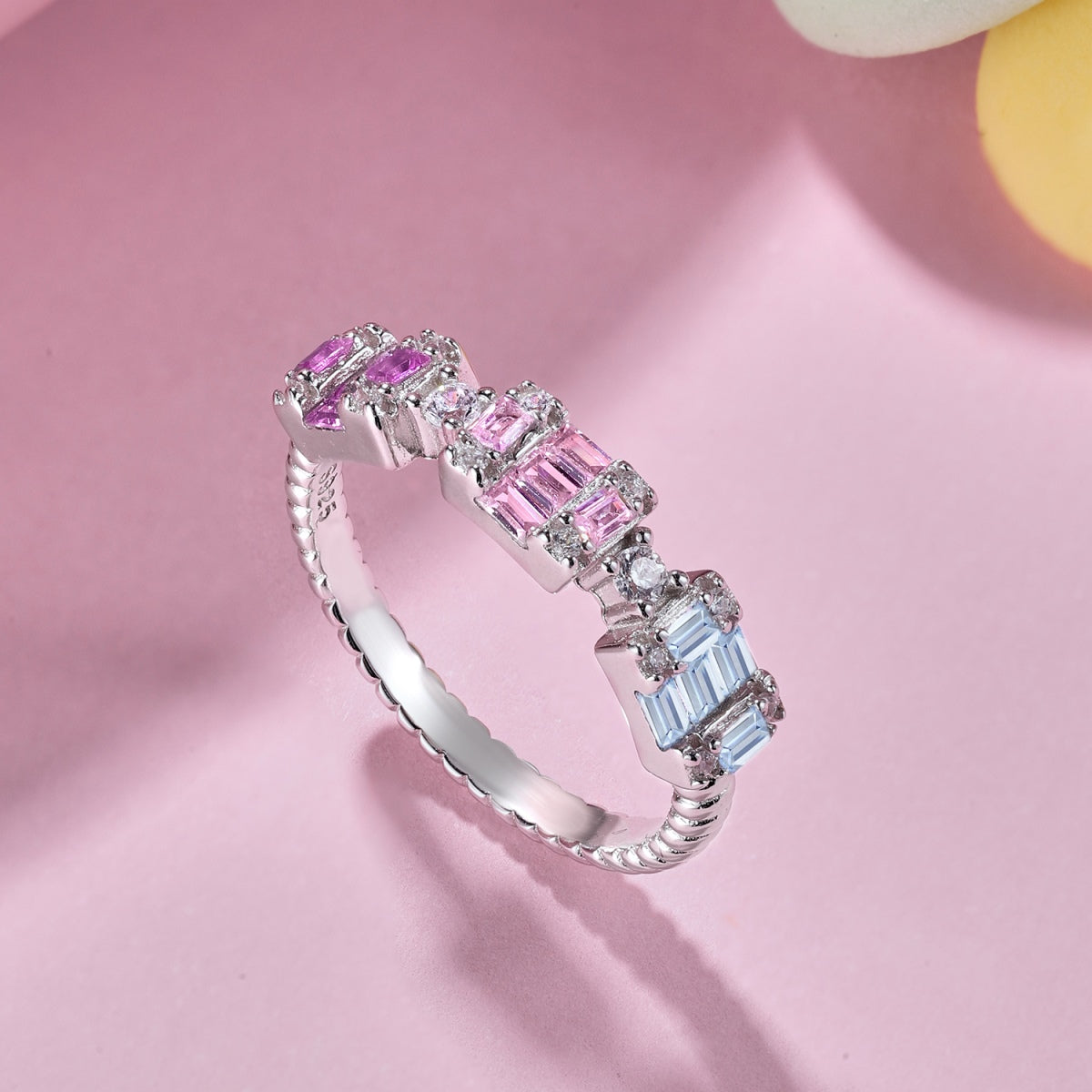 [Solara Jewelry]Unique Colorful Emerald Cut Party Ring