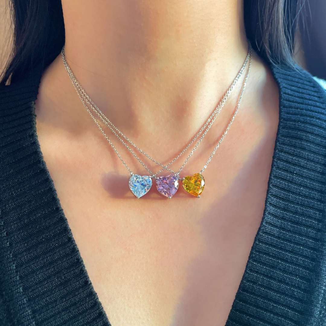 [Solara Jewelry]6.0 carat Radiant Heart Shape Necklace