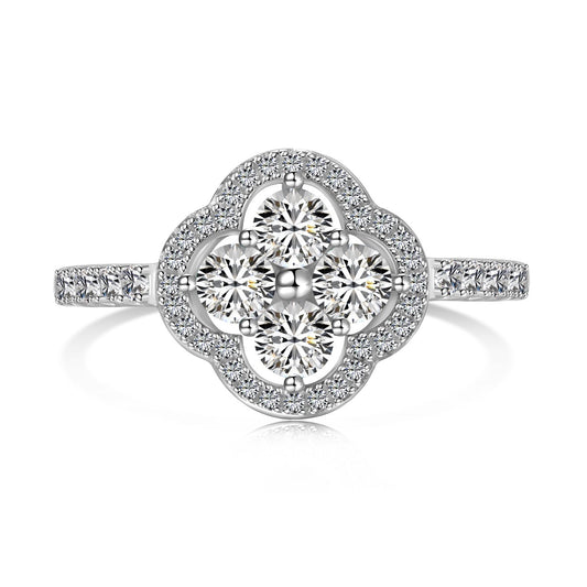 [Solara Jewelry]Four Leaf Clover Flower Design Ring