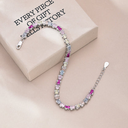 [Solara Jewelry]Delicate Colorful Emerald Cut Party Bracelet