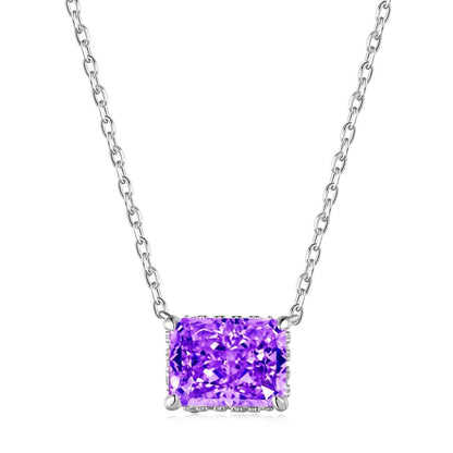 [Solara Jewelry]Luxurious Square Shape Colorful Necalack
