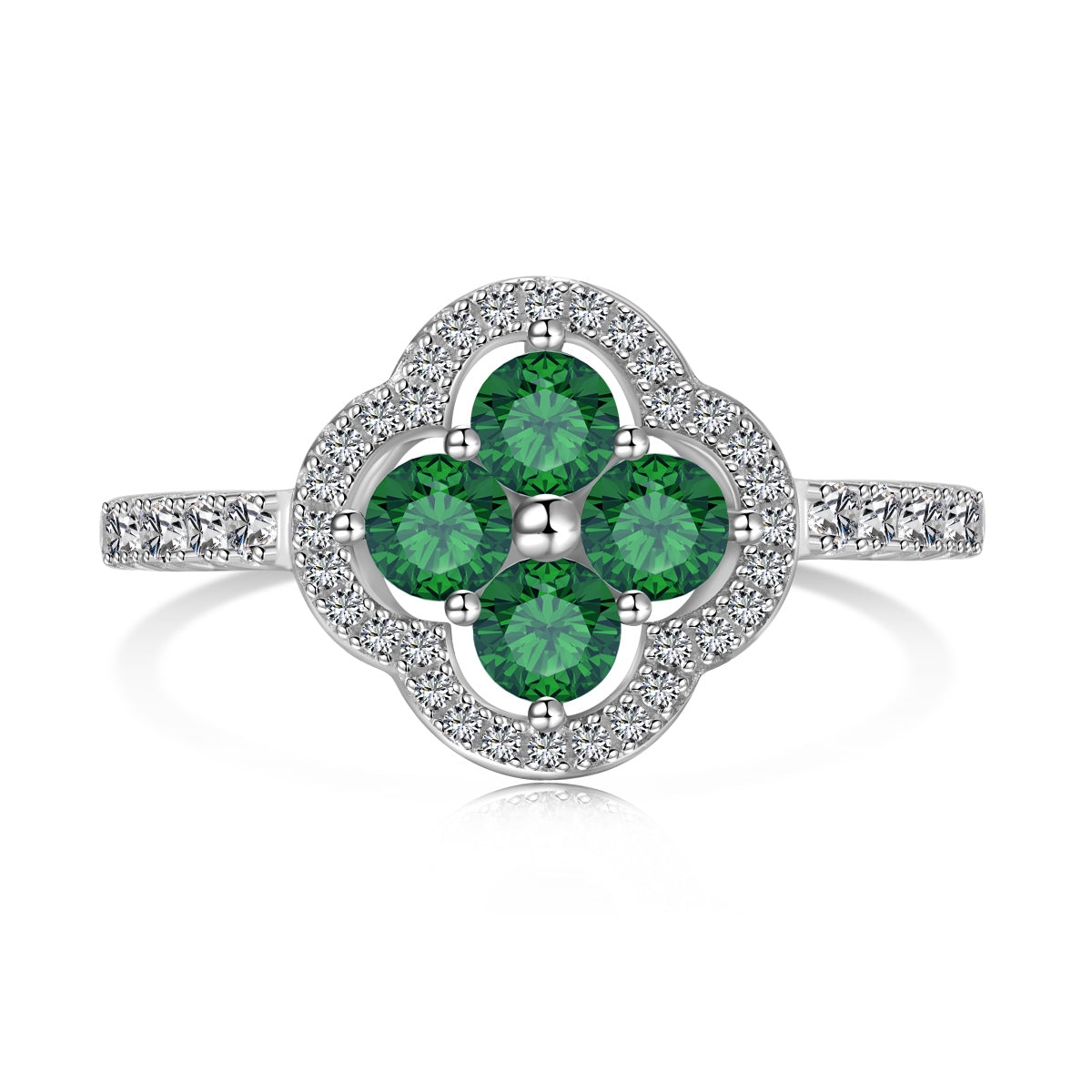 [Solara Jewelry]Four Leaf Clover Flower Design Ring