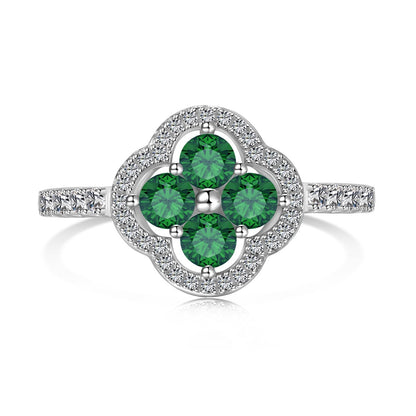 [Solara Jewelry]Four Leaf Clover Flower Design Ring