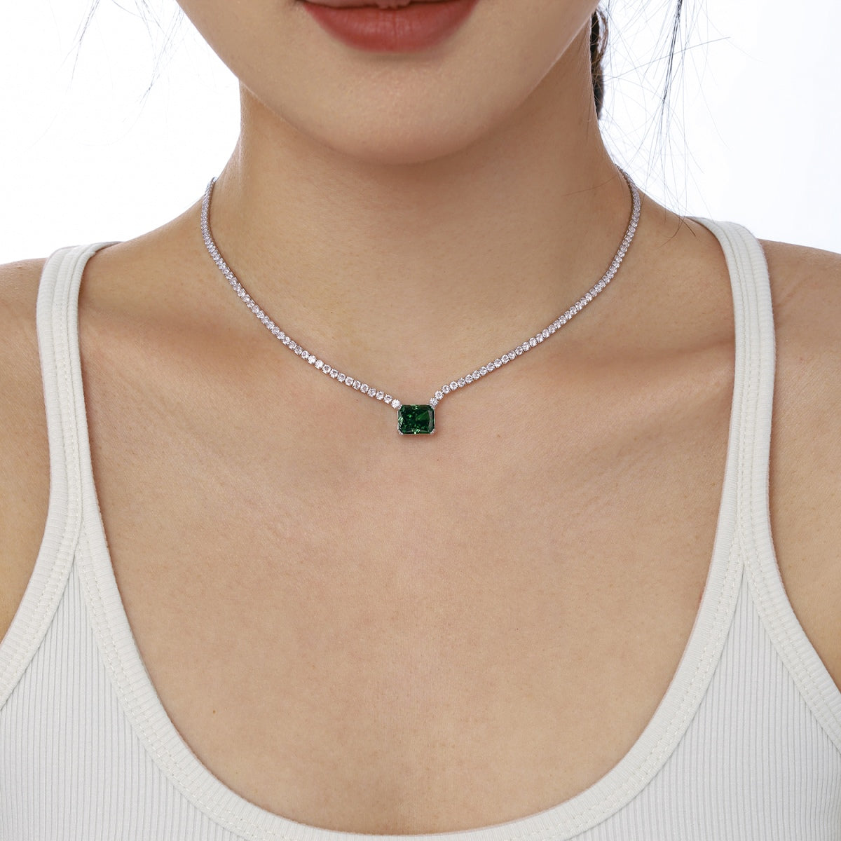 [Solara Jewelry]4.0 Carat Elegant Radiant Cut Necklace