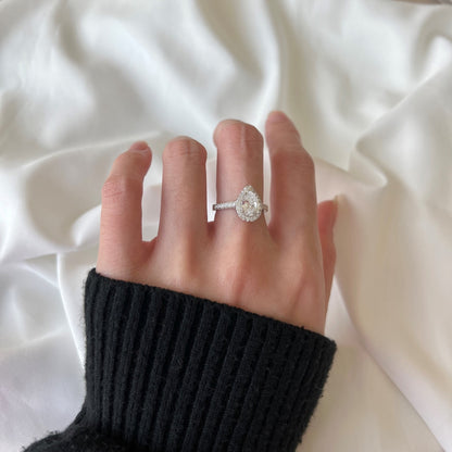[Solara Jewelry]1.0 Carat Luxurious Resplendent Water Drop Shape Wedding Ring