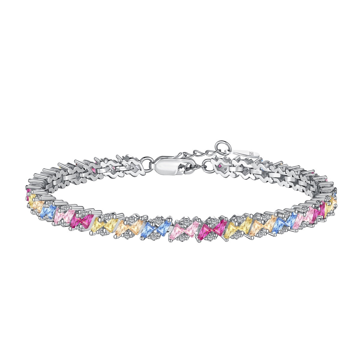 [Solara Jewelry]Ornate Sparkling Multi Cut Party Bracelet