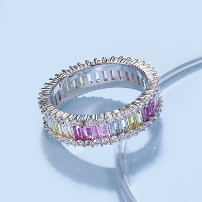 [Solara Jewelry]Dainty Kaleidoscopic Emerald Cut Daily Ring