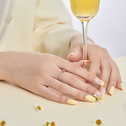 [Solara Jewelry]Dazzling Lustrous Round Cut Tennis Ring