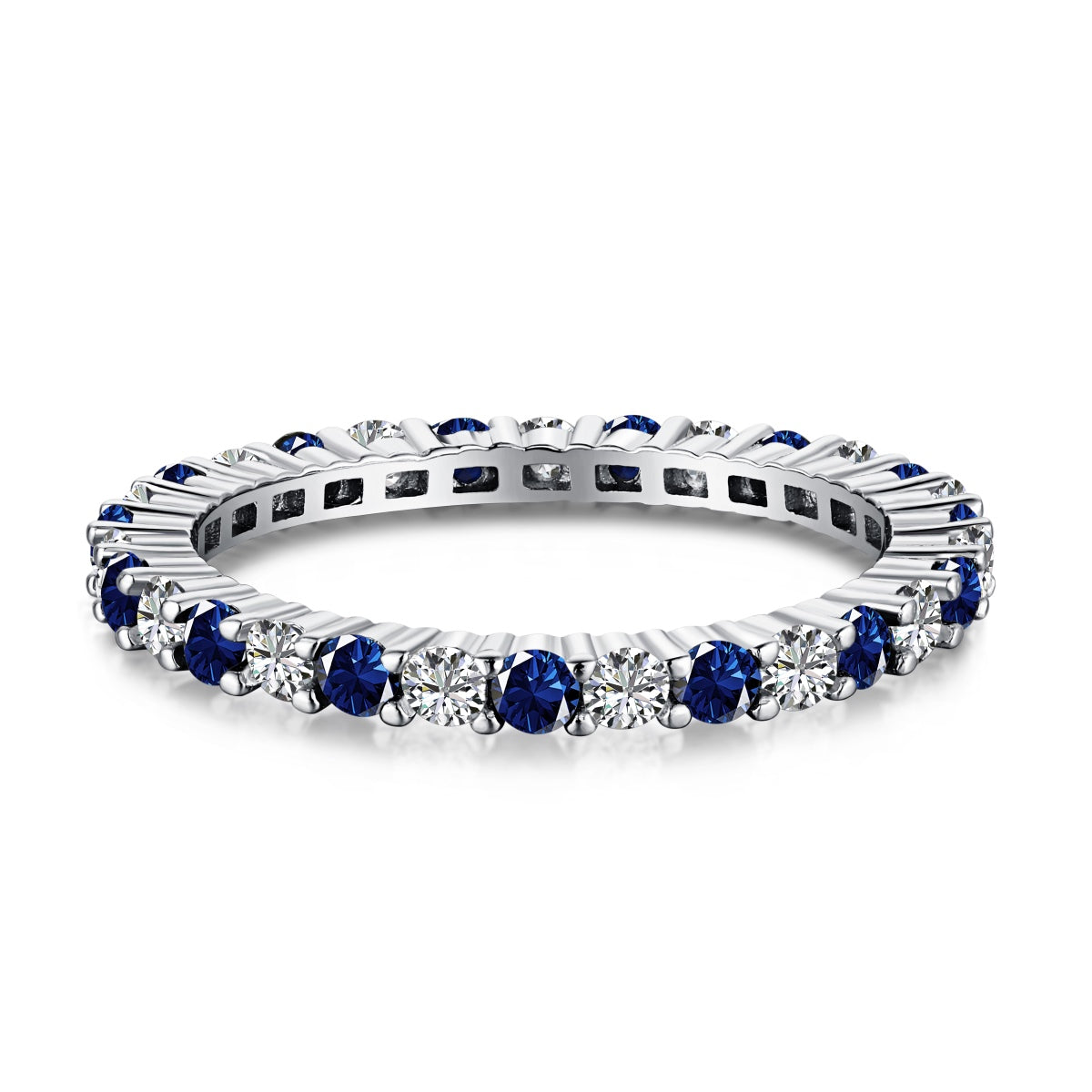 [Solara Jewelry]Exquisite Colorful Round Cut Tennis Ring