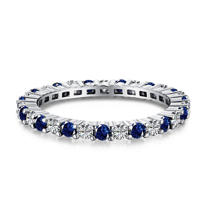 [Solara Jewelry]Exquisite Colorful Round Cut Tennis Ring