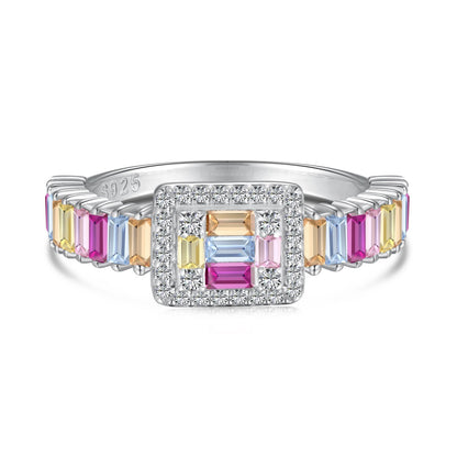 [Solara Jewelry]Exquisite Colorful Radiant Cut Party Ring