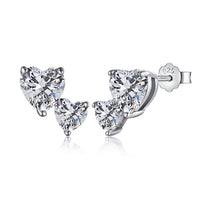 [Solara Jewelry]Double Heart-Shape Classic Princess Style Earrings