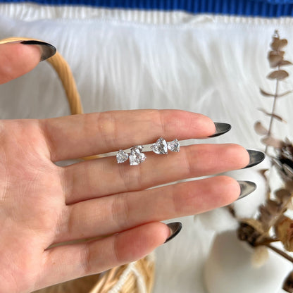 [Solara Jewelry]Double Heart-Shape Classic Princess Style Earrings