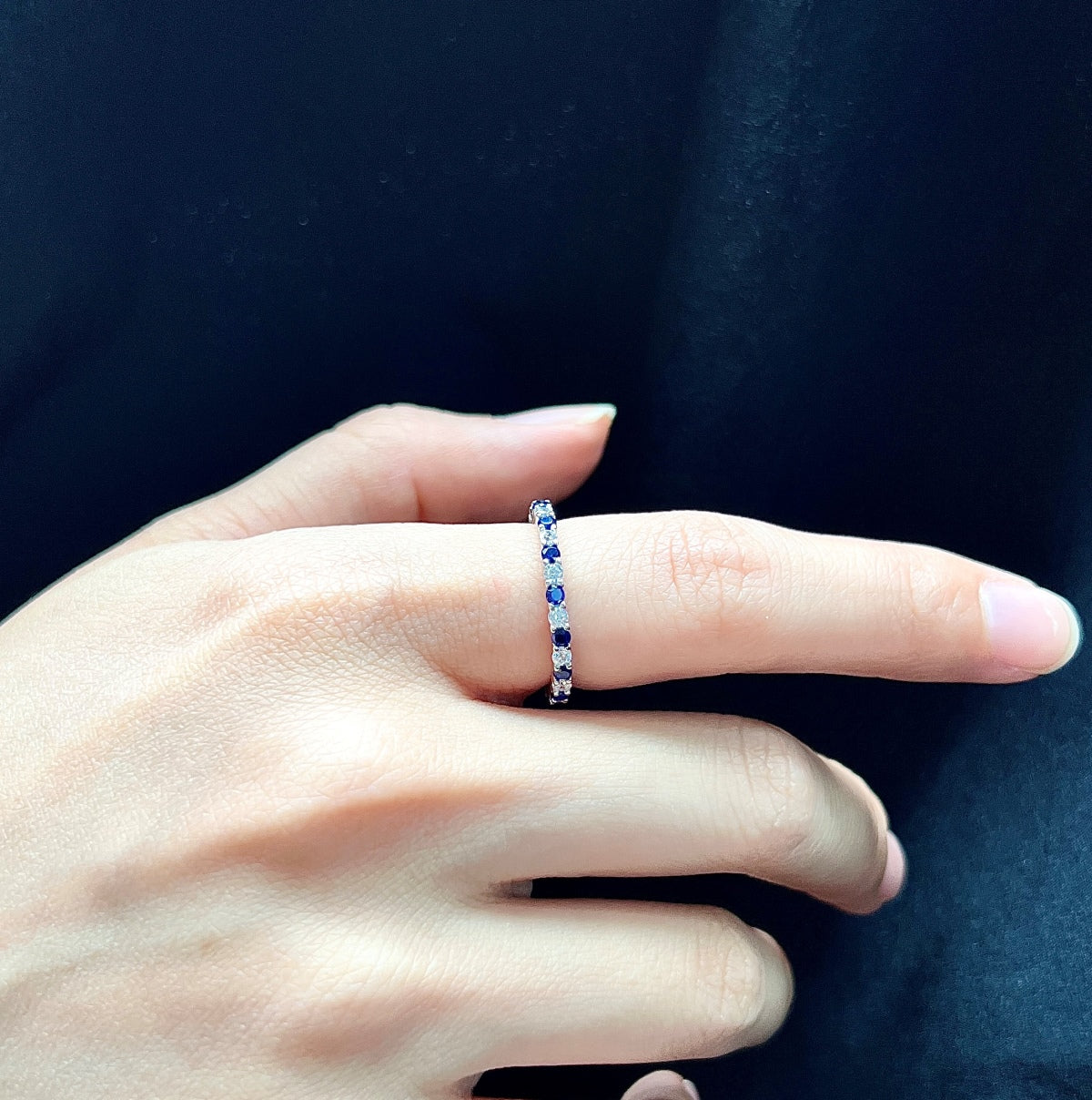 [Solara Jewelry]Exquisite Colorful Round Cut Tennis Ring