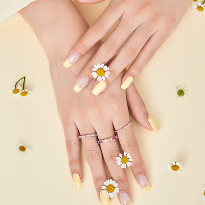 [Solara Jewelry]Ornate Colorful Round Cut Tennis Ring