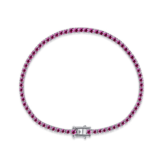 [Solara Jewelry]Dazzling Colorful Round Cut Daily Bracelet