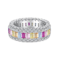 [Solara Jewelry]Dainty Colorful Radiant Cut Daily Ring