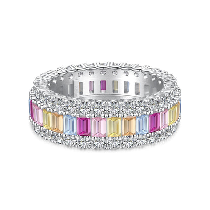 [Solara Jewelry]Dainty Colorful Radiant Cut Daily Ring