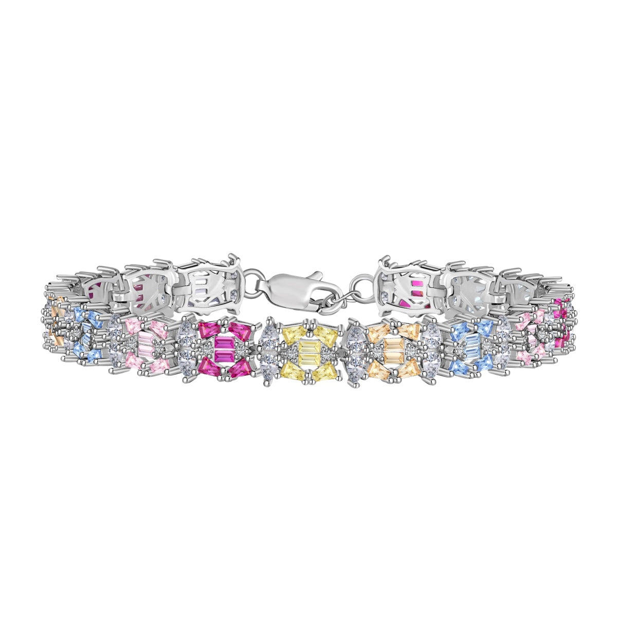 [Solara Jewelry]Delicate Colorful Multi Cut Party Bracelet