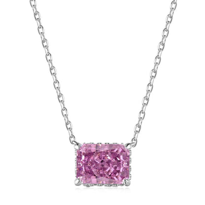 [Solara Jewelry]Luxurious Square Shape Colorful Necalack